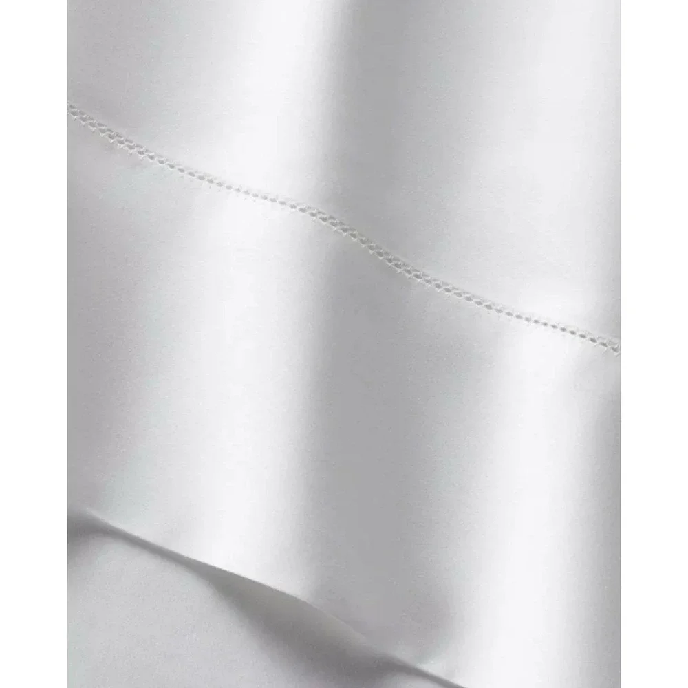 Ralph Lauren RL 624 TC Organic Sateen Border Queen Flat Sheet White NWT $185